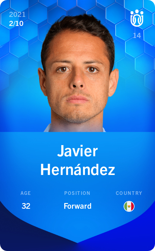 Sorare - Sorare Official - Javier Hernández 2021-22 • Super Rare 2/10 - NFT # 113296823754282730327107017228377861231468405176988778040362411778261201393211