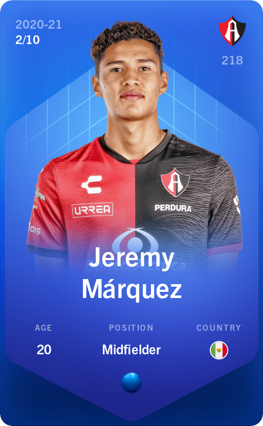 Sorare - Sorare Official - Jeremy Márquez 2020-21 • Super Rare 2/10 - NFT # 101247090802005908601822618500408314714064080200497738362559423359373668354666