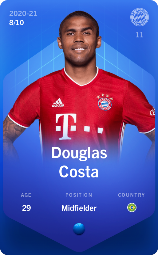 Sorare - Sorare Official - Douglas Costa 2020-21 • Super Rare 8/10 - NFT # 42120468943727045391838491751505861969197373454842769684237414108281196347445