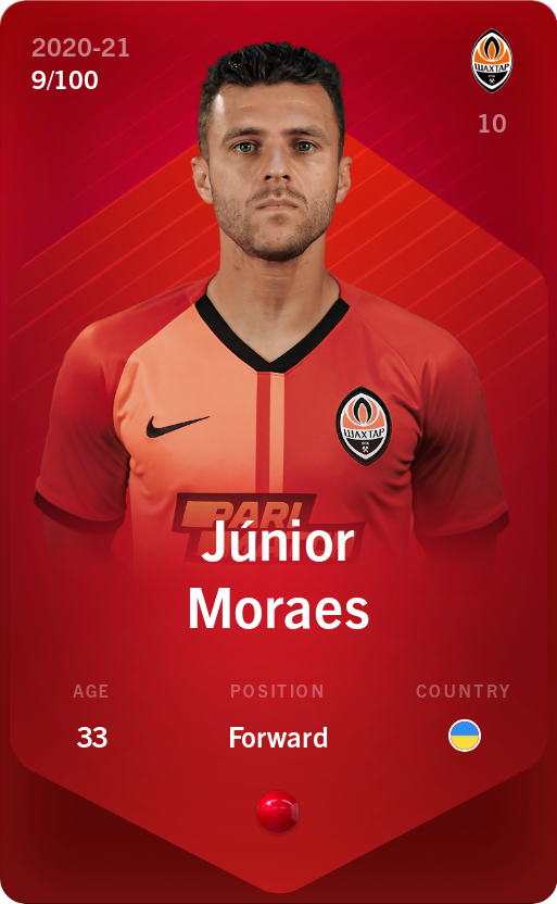 Sorare - Sorare Official - Júnior Moraes 2020-21 • Rare 9/100 - NFT # 114850126726630934403402649766991542995621877503113080000551916147525344833475