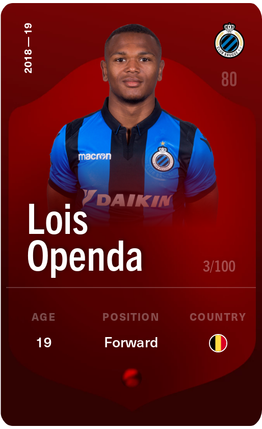 Sorare - Sorare Official - Lois Openda 2018-19 • Rare 3/100 - NFT # 85378880922727342727924812550942378646684303427556564440163114413377864796518