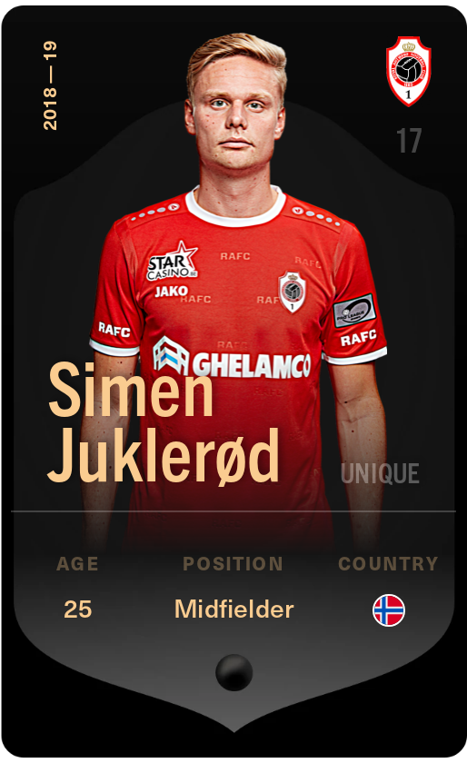 Sorare - Sorare Official - Simen Juklerød 2018-19 • Unique - NFT # 36032213997553979141414111955712336848395890153450982140751127126430174297231