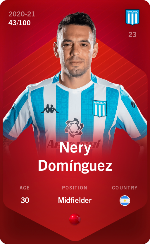 Sorare - Sorare Official - Nery Domínguez 2020-21 • Rare 43/100 - NFT # 101492391415101208526156608693975311095103467578641395139313179456620177227728