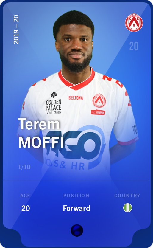 Sorare - Sorare Official - Terem Moffi 2019-20 • Super Rare 1/10 - NFT # 27462470187635199723957693278026804761958116628421085413805398751037185822746
