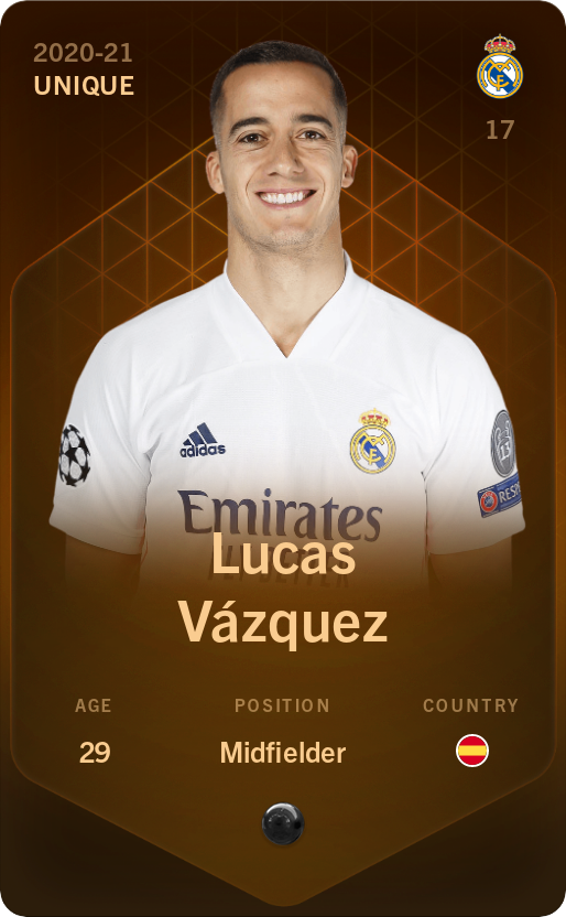 Sorare - Sorare Official - Lucas Vázquez 2020-21 • Unique - NFT # 74803594796113820640618585370492221685371566210071946935087637426360187113489