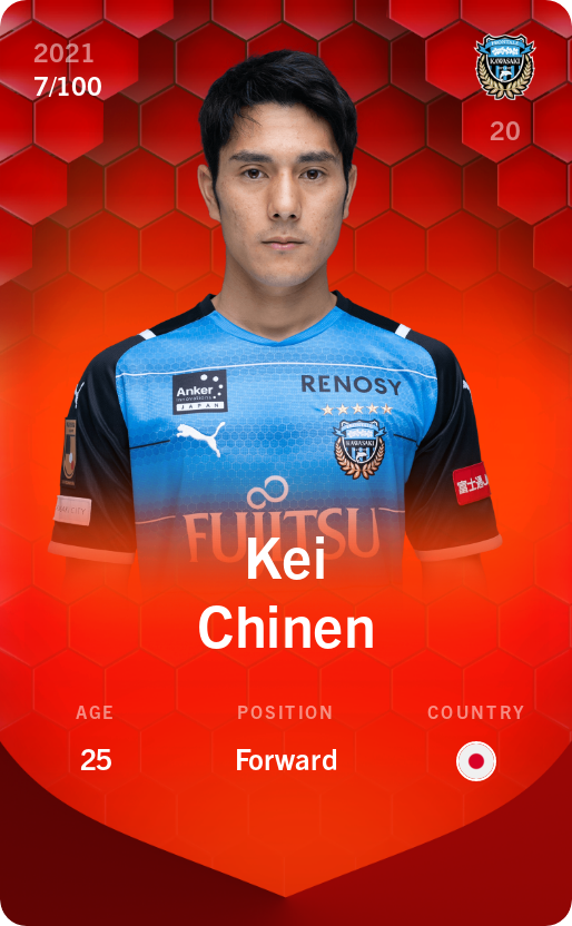Sorare - Sorare Official - Kei Chinen 2021-22 • Rare 7/100 - NFT # 27632086641316159569755848154996843835414108156905444436116505065395665388580