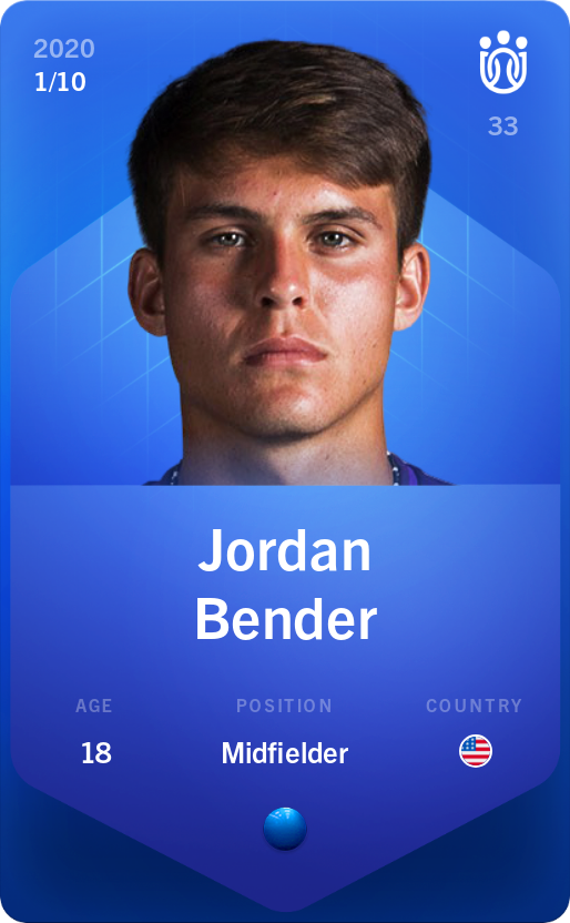 Sorare - Sorare Official - Jordan Bender 2020-21 • Super Rare 1/10 - NFT # 6308163699280838149150776429524381328016431256644484127157195819367174194877