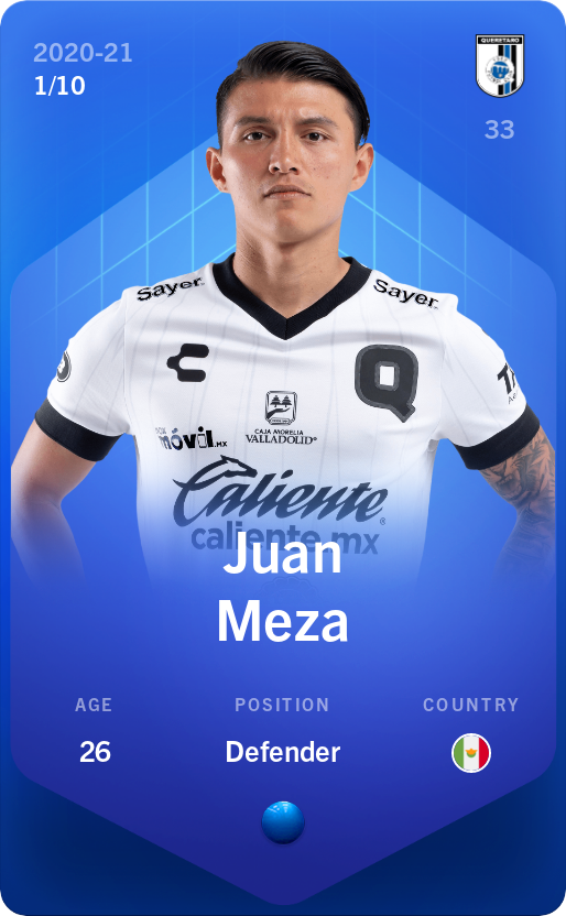Sorare - Sorare Official - Juan Meza 2020-21 • Super Rare 1/10 - NFT # 25810271657287785237601528642908896672332498817528422434114286074623695872615