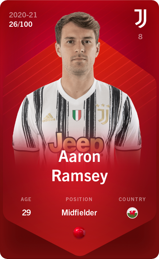Sorare - Sorare Official - Aaron Ramsey 2020-21 • Rare 26/100 - NFT # 26757857125424267282215969519974059541349693125481937196097236531503081523708
