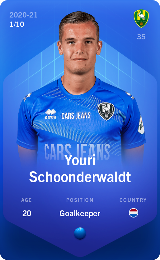 Sorare - Sorare Official - Youri Schoonderwaldt 2020-21 • Super Rare 1/10 - NFT # 108884301607957618408757231035101302680830093032113709773804120376778907436042