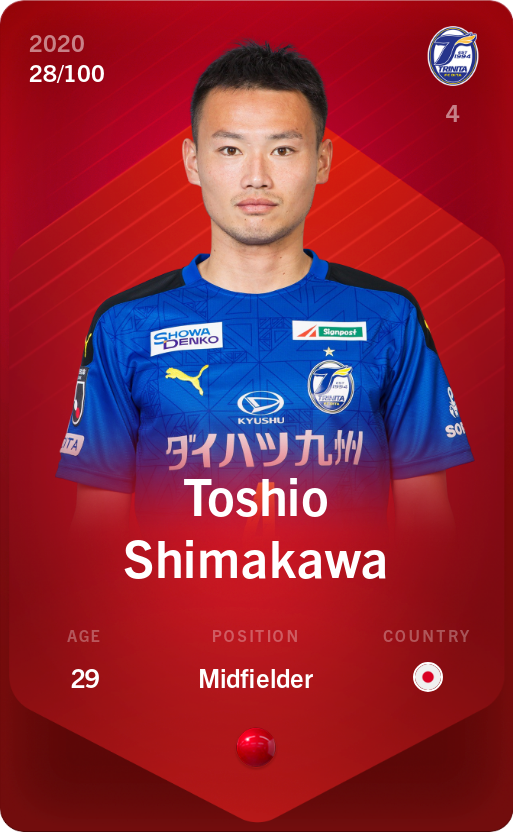 Sorare - Sorare Official - Toshio Shimakawa 2020-21 • Rare 28/100 - NFT # 92954269489022713123535480407049596809552729433316852861335046451433835744555