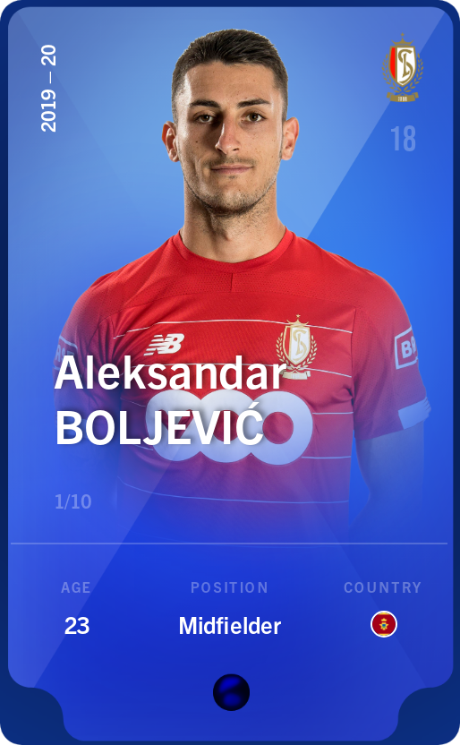Sorare - Sorare Official - Aleksandar Boljević 2019-20 • Super Rare 1/10 - NFT # 102543002187796206646144116334644129877209286197597215048287011283520910054954