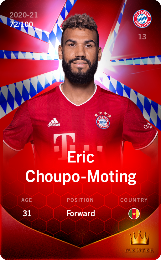 Sorare - Sorare Official - Eric Choupo-Moting 2020-21 • Rare 72/100 - NFT # 97213451270056235420164227838072933836621230190402093033341413269346419093801
