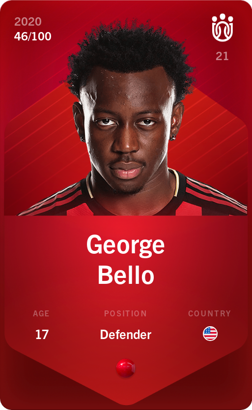 Sorare - Sorare Official - George Bello 2020-21 • Rare 46/100 - NFT # 33094900007975787359680623045795254668718743548778968293201813276352840414111