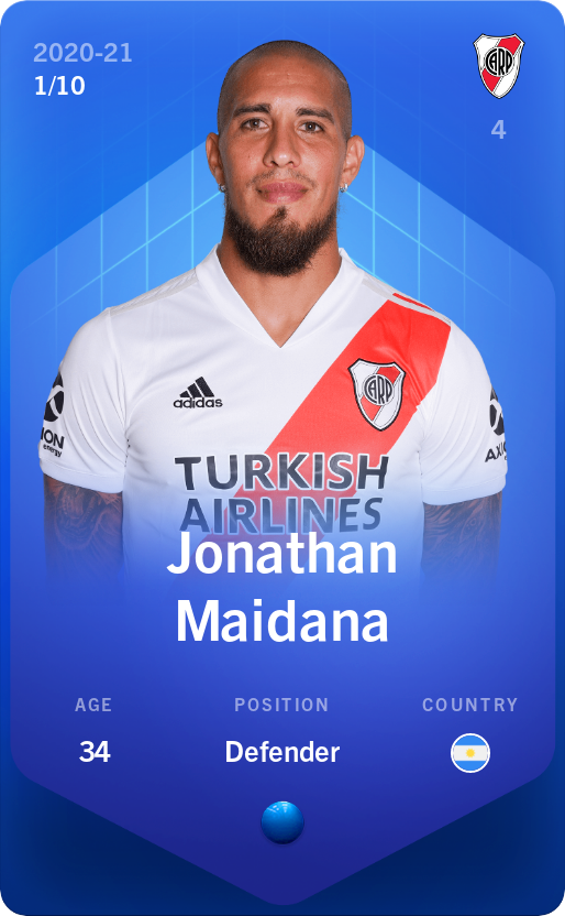 Sorare - Sorare Official - Jonathan Maidana 2020-21 • Super Rare 1/10 - NFT # 107415479054302565699825778543815205739621220961285545709935284161527643607946