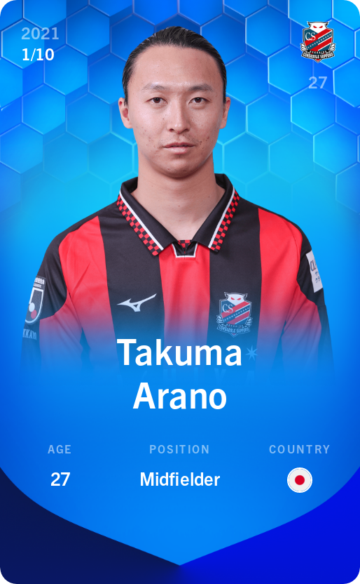 Sorare - Sorare Official - Takuma Arano 2021-22 • Super Rare 1/10 - NFT # 57256197296303048560734221897529237925580517167246386992487150443527398052550
