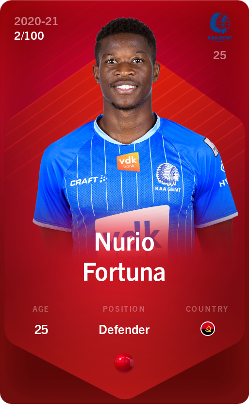 Sorare - Sorare Official - Nurio Fortuna 2020-21 • Rare 2/100 - NFT # 14247132624904594964230256337630889564955731030960794584229447767382827755221