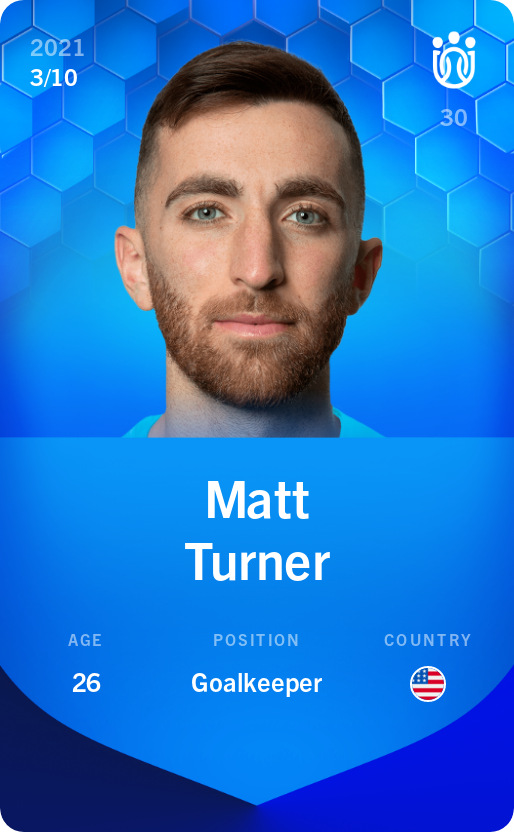 Sorare - Sorare Official - Matt Turner 2021-22 • Super Rare 3/10 - NFT # 112690541802274655627382141368600587093135825737935508847894979569906455185405