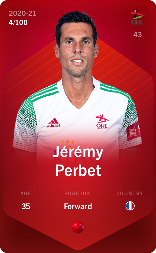 Sorare - Sorare Official - Jérémy Perbet 2020-21 • Rare 4/100 - NFT # 39901143772059122268363538427293838265661702796240894755948433754573394974665