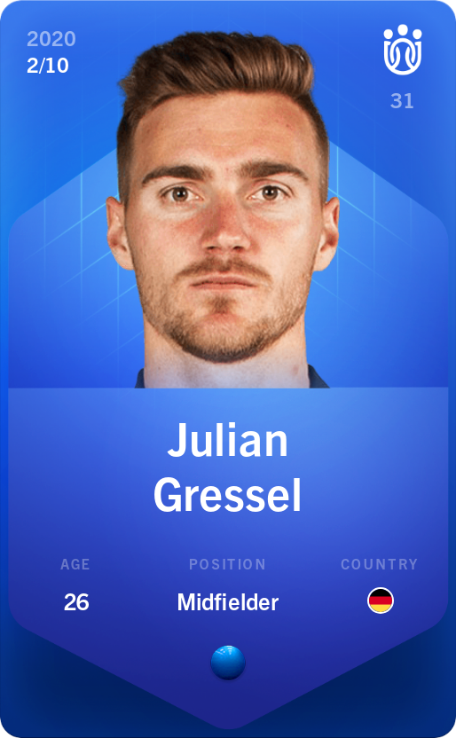 Sorare - Sorare Official - Julian Gressel 2020-21 • Super Rare 2/10 - NFT # 110355146761043376904530379164445412484655850594217498232164450244007512736860