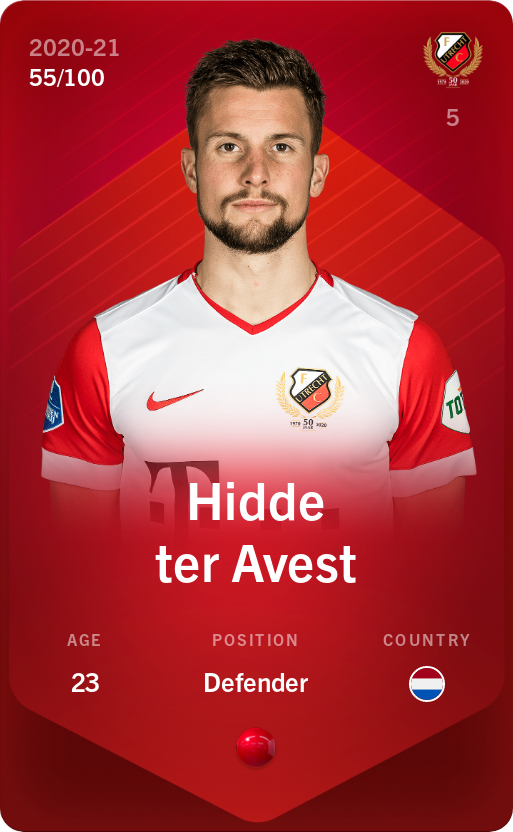 Sorare - Sorare Official - Hidde ter Avest 2020-21 • Rare 55/100 - NFT # 33902555441027368393498030082096946948011678021043739147819385433485780107197