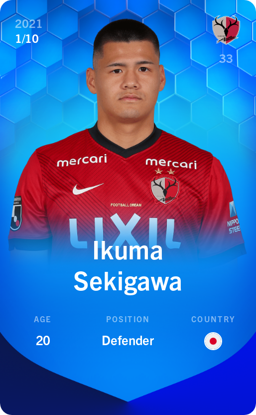Sorare - Sorare Official - Ikuma Sekigawa 2021-22 • Super Rare 1/10 - NFT # 15761596091213018734182211957019820845571508092893414352549444756064092881027