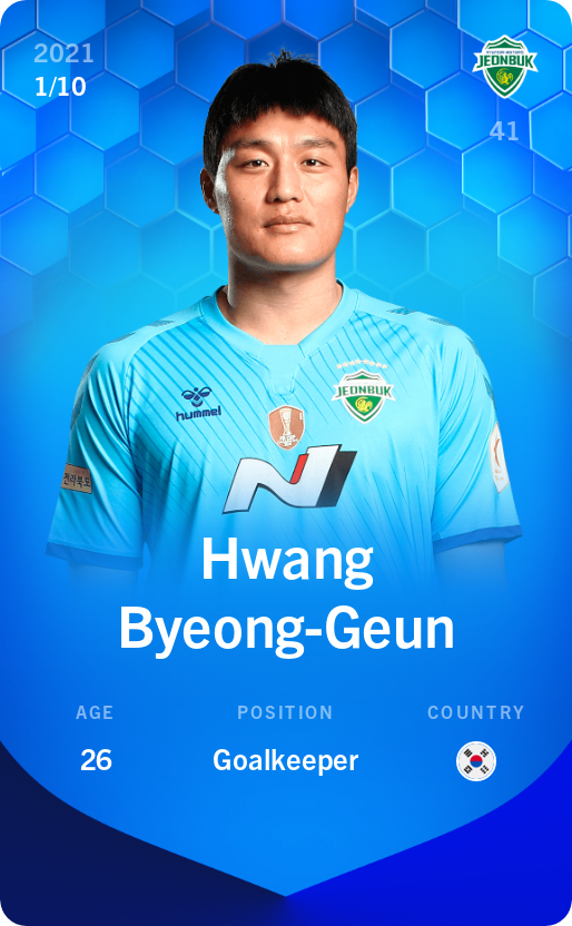 Sorare - Sorare Official - Hwang Byeong-Geun 2021-22 • Super Rare 1/10 - NFT # 62230731283519395201818902182206180185697036438677307567308353008797426040280