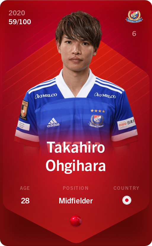 Sorare - Sorare Official - Takahiro Ohgihara 2020-21 • Rare 59/100 - NFT # 94468091967487653930564885840114733603918003864736161376429527001179169537206