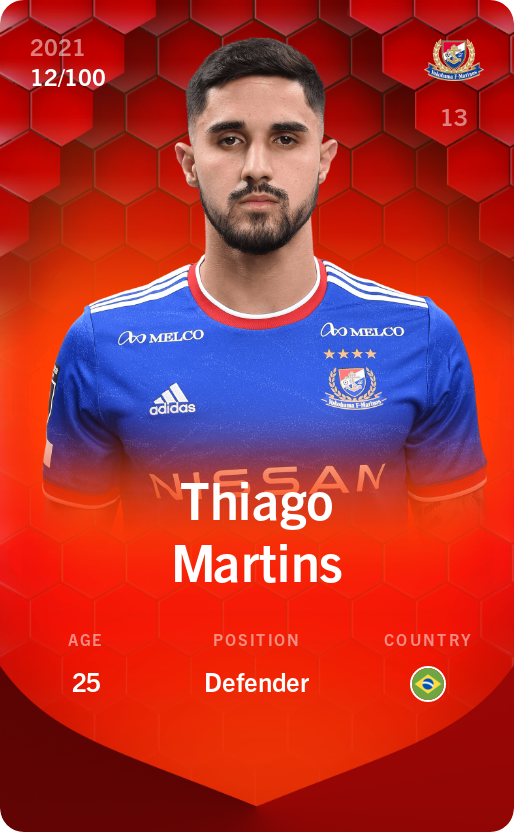 Sorare - Sorare Official - Thiago Martins 2021-22 • Rare 12/100 - NFT # 38411222414888268178584743060590607060614653148279940940031557607353261256964