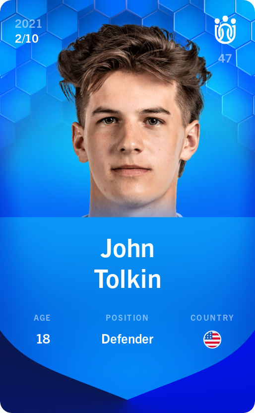 Sorare - Sorare Official - John Tolkin 2021-22 • Super Rare 2/10 - NFT # 86487815805480893748776274037221107297844355170548732500147931131103693340786