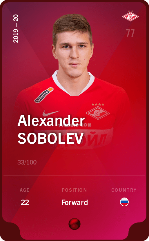 Alexander Sobolev 201920 • Rare 33/100