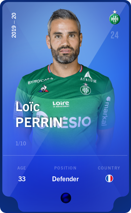Sorare - Sorare Official - Loïc Perrin 2019-20 • Super Rare 1/10 - NFT # 27546225273233182659629874834395842057522184610891082859152111063470212406524