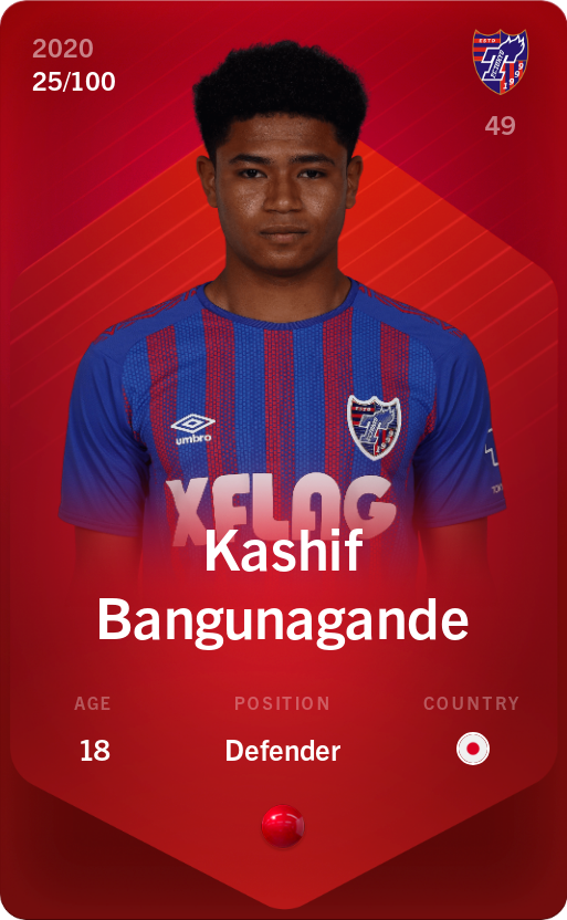 Sorare - Sorare Official - Kashif Bangunagande 2020-21 • Rare 25/100 - NFT # 22309058450052317457144544935600793294955511612270432422608845131549761225053