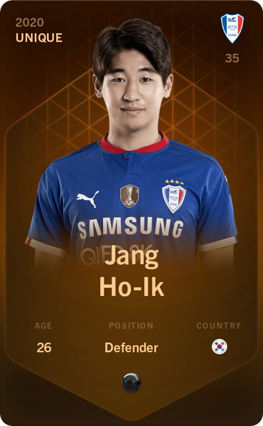 Sorare - Sorare Official - Jang Ho-Ik 2020-21 • Unique - NFT # 68720624672177694884617402383303006580605660391186725683693815968840979708762