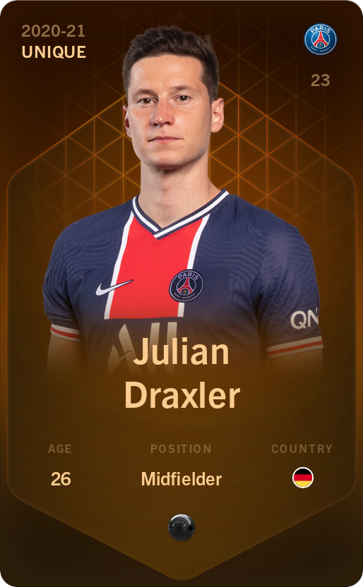Sorare - Sorare Official - Julian Draxler 2020-21 • Unique - NFT # 37320349656751501618850201196105074897605343262420921296720303994092356832041