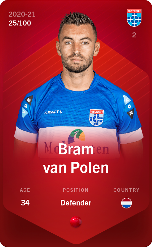 Sorare - Sorare Official - Bram van Polen 2020-21 • Rare 25/100 - NFT # 106936633908927204178285489518309966516918036720045275953281481341870516868738