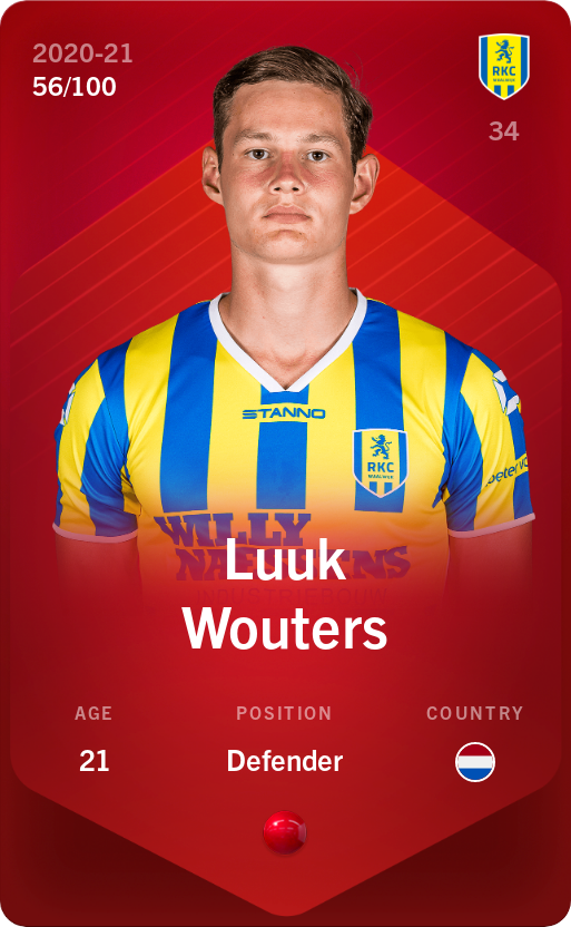 Sorare - Sorare Official - Luuk Wouters 2020-21 • Rare 56/100 - NFT # 115116326261700387044994220105339901876915733909904880627193357352884503622290