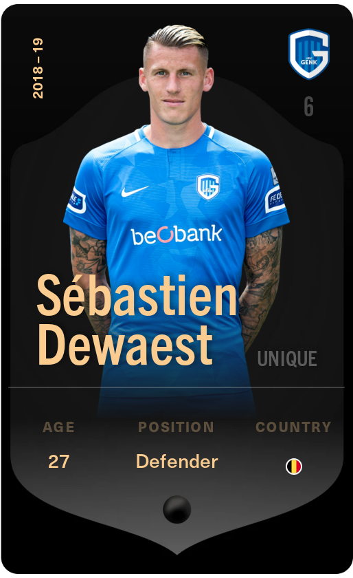 Sorare - Sorare Official - Sébastien Dewaest 2018-19 • Unique - NFT # 89835946652389167907076789580104482882318186628010552741596515941457817676345