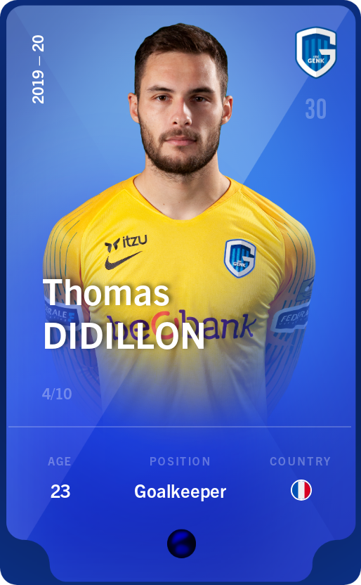 Sorare - Sorare Official - Thomas Didillon 2019-20 • Super Rare 4/10 - NFT # 74047420321921176830182839841010912508358189707122142312093761621976417618156