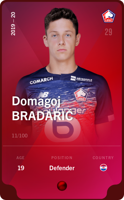 Sorare - Sorare Official - Domagoj Bradarić 2019-20 • Rare 11/100 - NFT # 17202464919232584298882010108730887492308180649804701812703545617074435727920