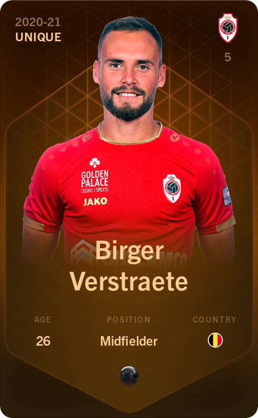 Sorare - Sorare Official - Birger Verstraete 2020-21 • Unique - NFT # 115230119329317431723309425819389171747637926508929616722806132636402376861918