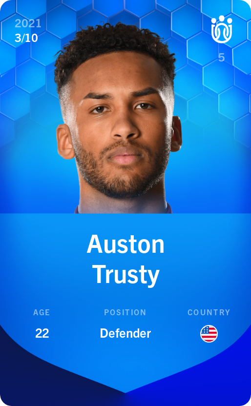 Sorare - Sorare Official - Auston Trusty 2021-22 • Super Rare 3/10 - NFT # 23052587146092845696097072121454349264063285443291863897997516909973186976710
