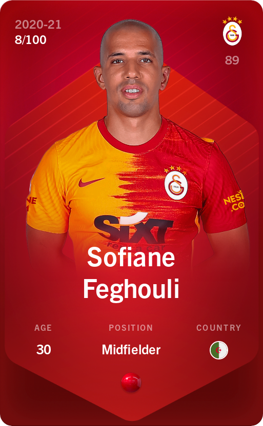 Sorare - Sorare Official - Sofiane Feghouli 2020-21 • Rare 8/100 - NFT # 50615742156275901222851420395586119304353188567196991608455441684499229281239