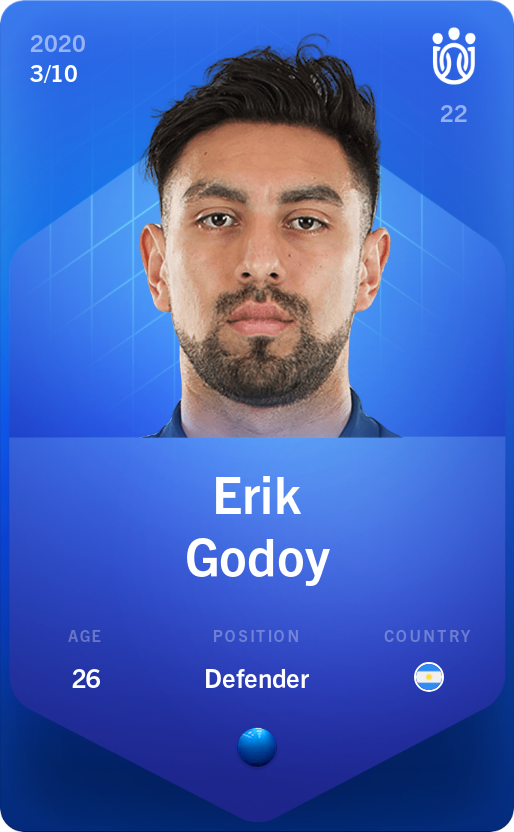 Sorare - Sorare Official - Erik Godoy 2020-21 • Super Rare 3/10 - NFT # 39710216639864784574399875988017922291971877226429589273307269157196653044067