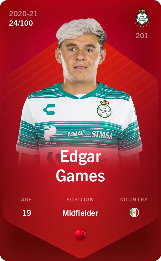 Sorare - Sorare Official - Edgar Games 2020-21 • Rare 24/100 - NFT # 45907292492919461673366539469201157821301631947837347799782552992307374422879