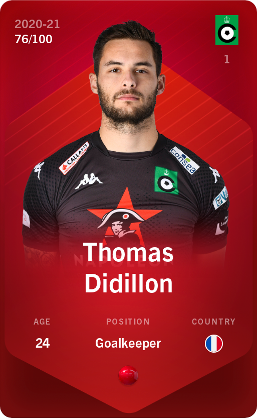 Sorare - Sorare Official - Thomas Didillon 2020-21 • Rare 76/100 - NFT # 113304666954051116527627984319489892168231626512937427645665094378347413816802