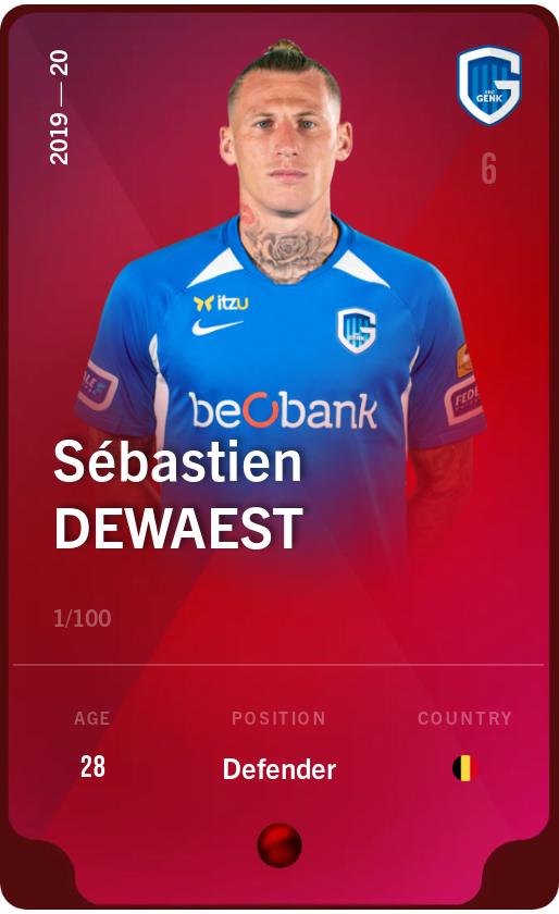 Sorare - Sorare Official - Sébastien Dewaest 2019-20 • Rare 1/100 - NFT # 61796947517123334532128497936020455848785313675857110945832802449095603038405