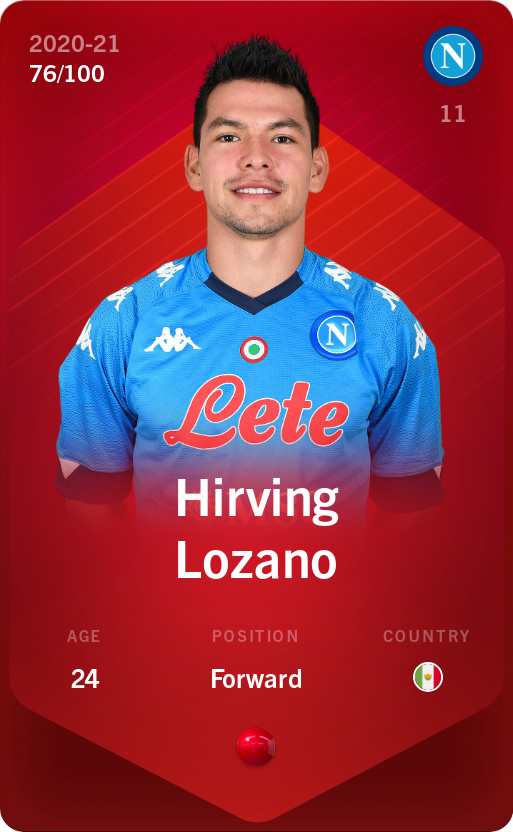 Sorare - Sorare Official - Hirving Lozano 2020-21 • Rare 76/100 - NFT # 13092015615521376626126687264151557618682243771234242546221416064200162033331