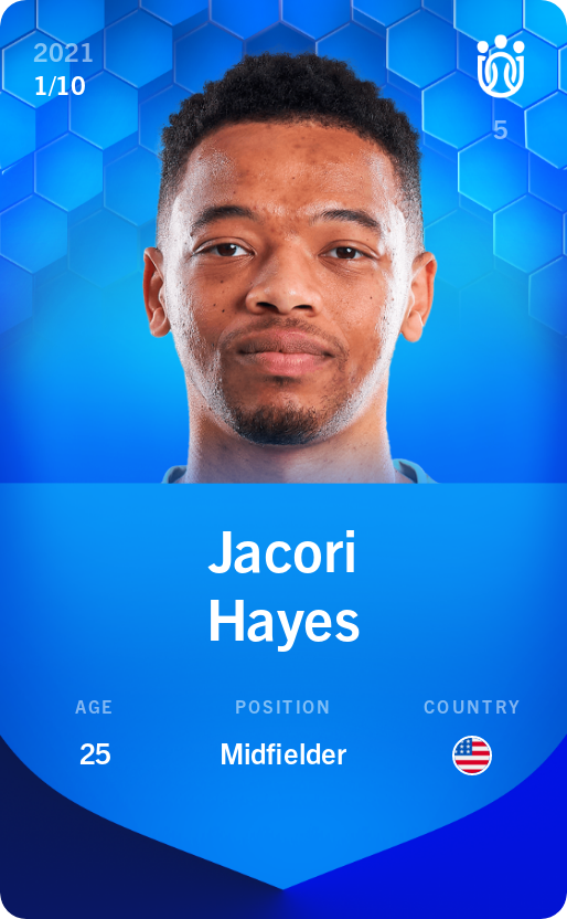 Sorare - Sorare Official - Jacori Hayes 2021-22 • Super Rare 1/10 - NFT # 100073224726795184305323343476995807748274625527608922007248386152101974739751