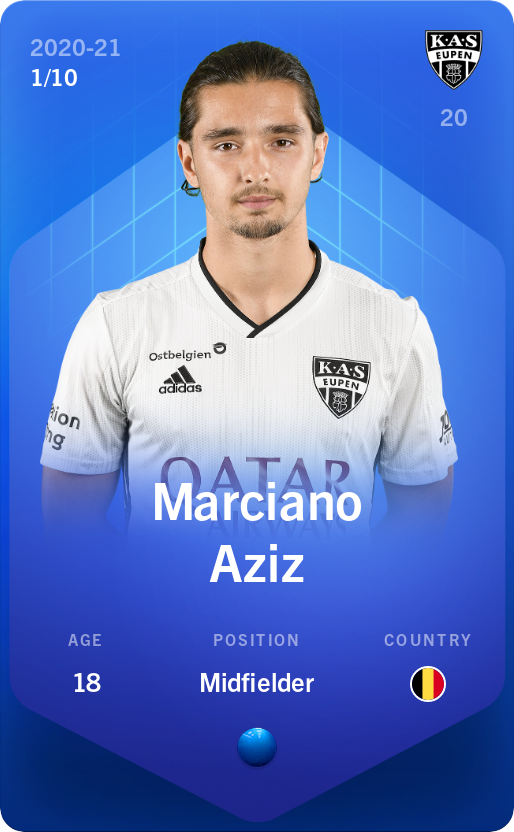 Sorare - Sorare Official - Marciano Aziz 2020-21 • Super Rare 1/10 - NFT # 38183442400389213319185746610775863830982503281763603584281651966586976719448
